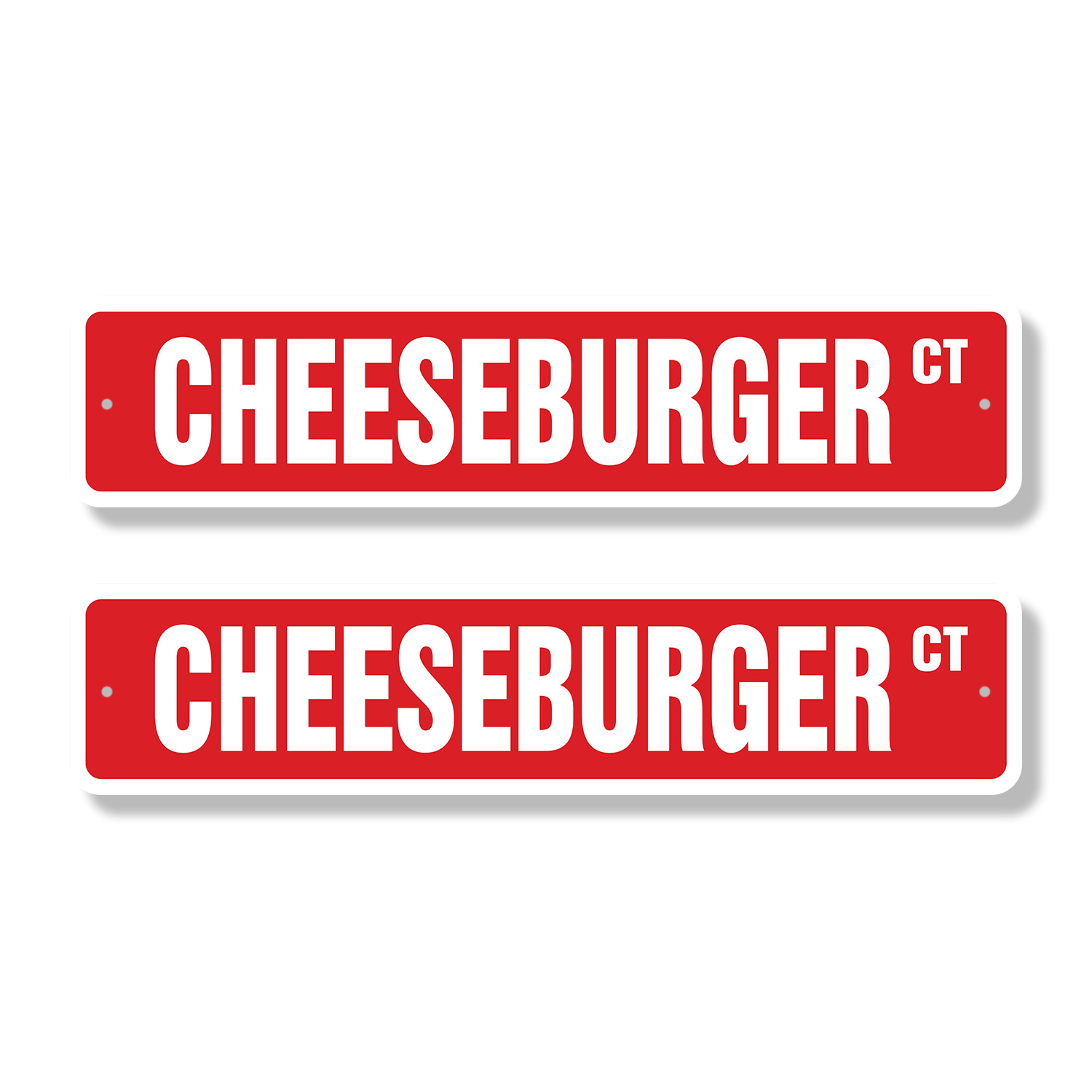 CHEESEBURGER Classic Street Sign (2 Pack) hamburger cheese diner love ...