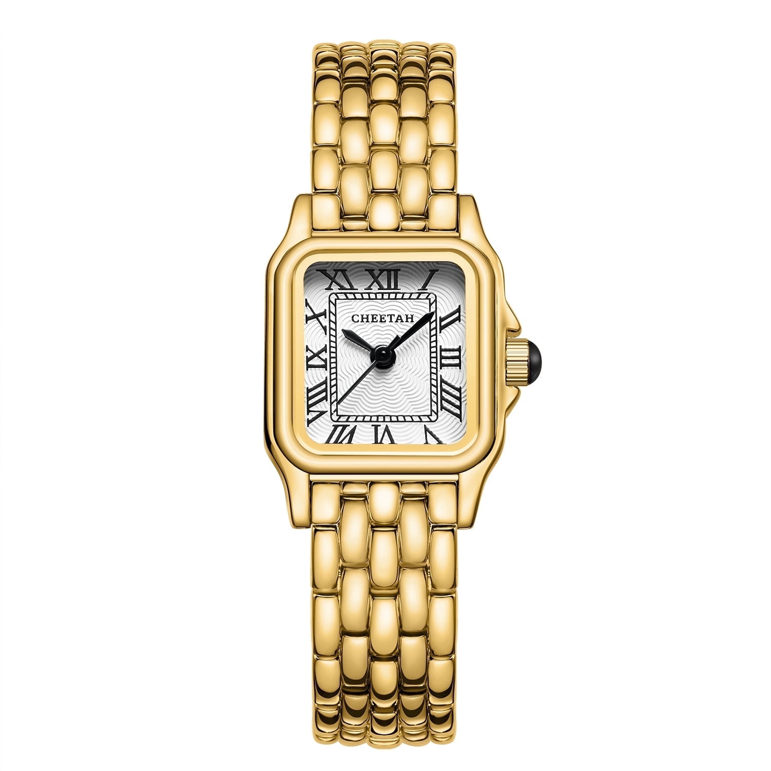 CHEETAH Watches for Women with Small Vintage Bracelet, Rectangular Case Roman Dial