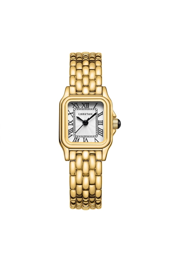Watches for Women with Small Vintage Bracelet, Rectangular Case Roman Dial