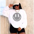 thumbnail image 1 of CHEETAH SMILEY FACE Graphic Unisex Fleece Pullover, 1 of 3
