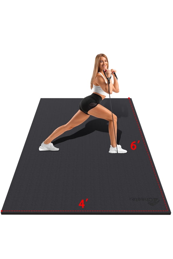 Extra Large Exercise Mat 6'x4'（7mm）, Gym Flooring for Home Gym,Thick Exercise Mats for Home Workout,Non-Slip,Extra Durable,High-Density Gym Mats for Jump Rope,Cardio