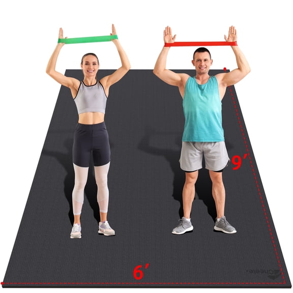 CHEETE Extra Large Exercise Mat 9'x6'(7mm), Gym Flooring for Home Gym,Thick Exercise Mats for Home Workout,Non-Slip,Extra Durable,High-Density Gym Mats for Jump Rope,Cardio
