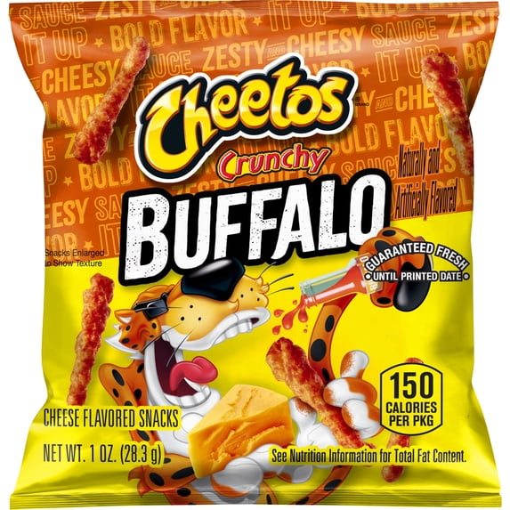 Cheetos Crunchy Cheese Flavored Snacks Buffalo Flavor, 1 oz Bag