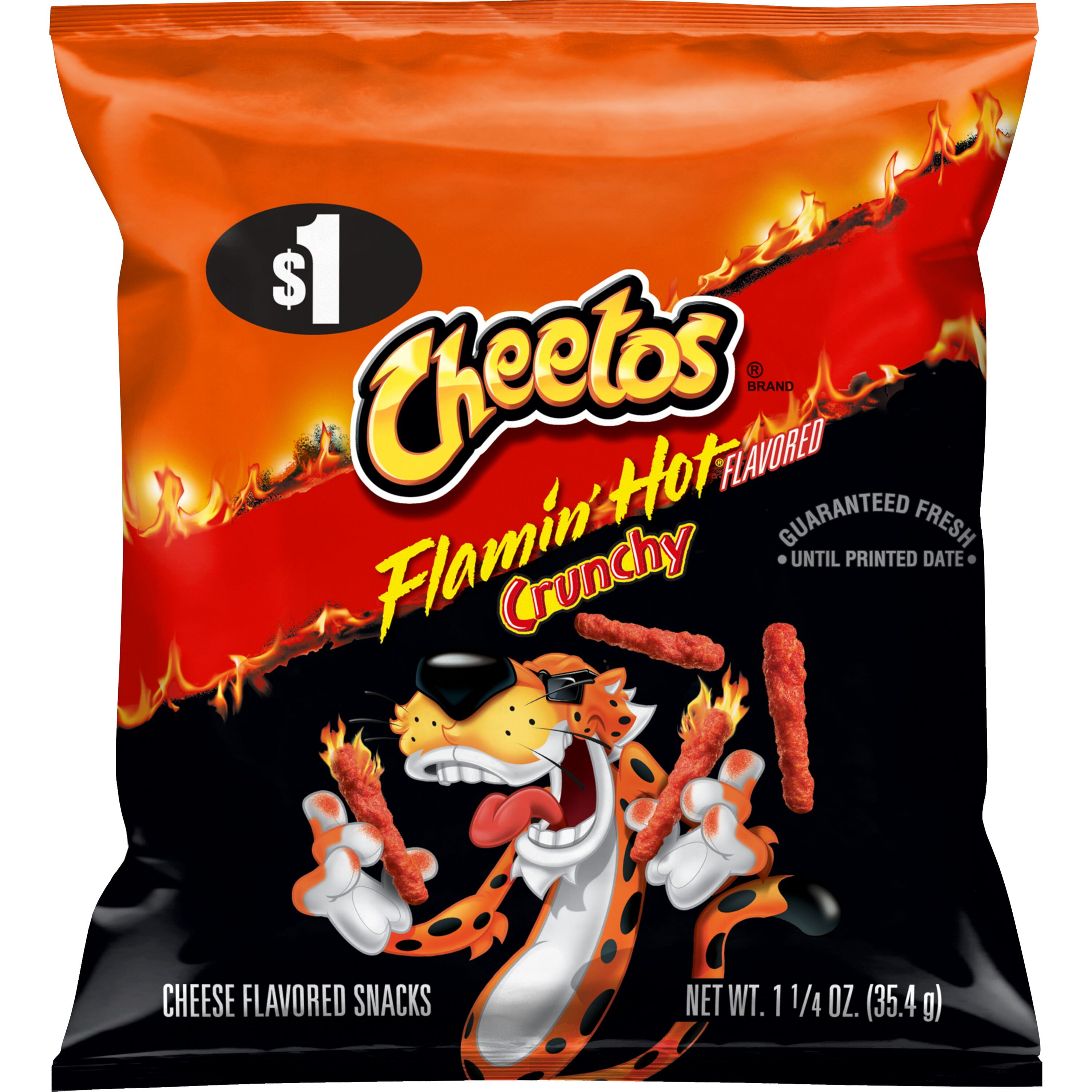 Cheetos Crunchy Cheese Flamin' Hot Flavored Snacks, 1.25 oz Bag