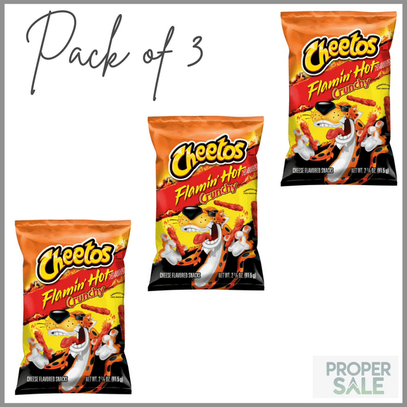 CHEETOS CRUNCHY FLAMIN HOT 2.875OZ ( pack of 3 )