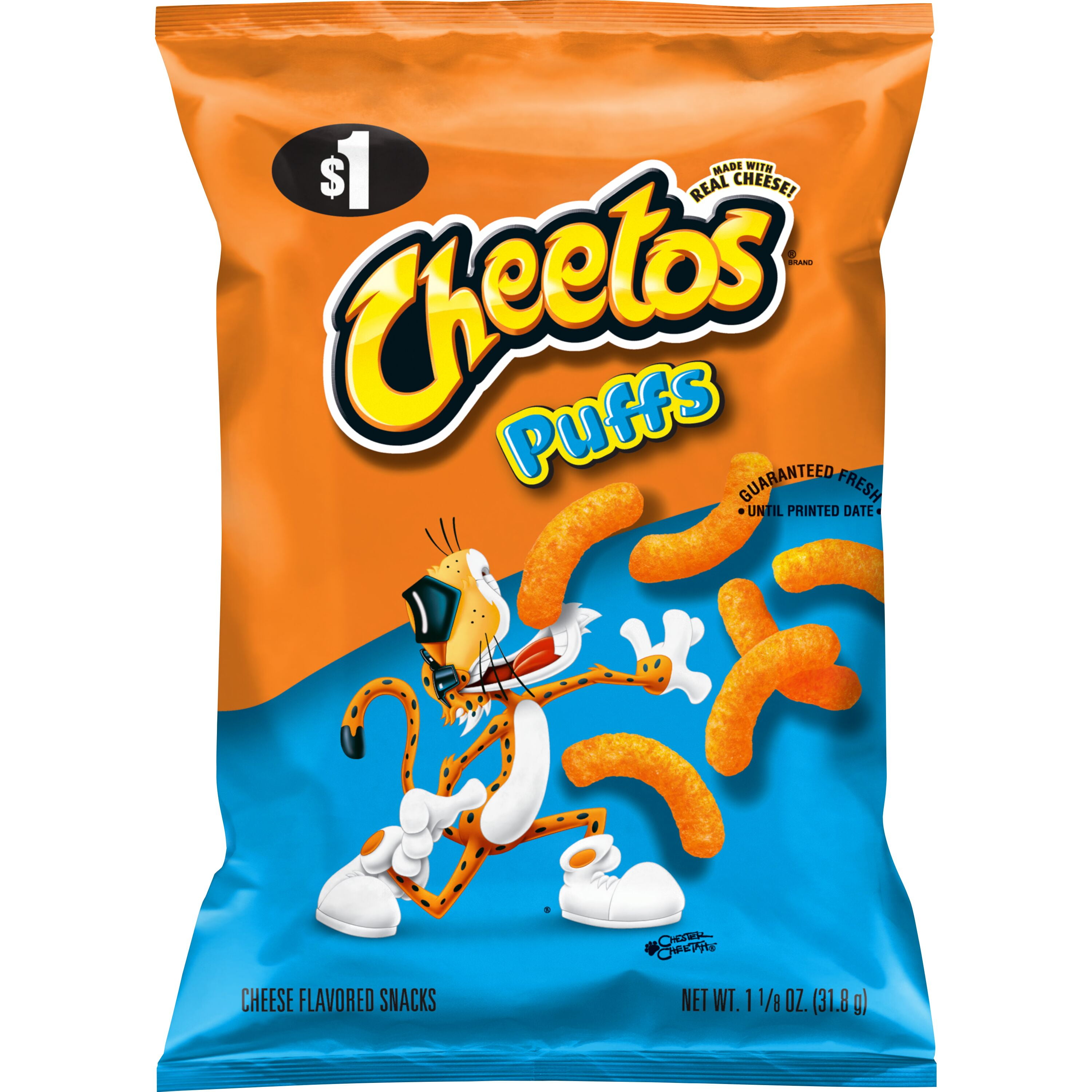 Cheetos Puffs Cheese Flavored Snacks, 1.125 oz Bag