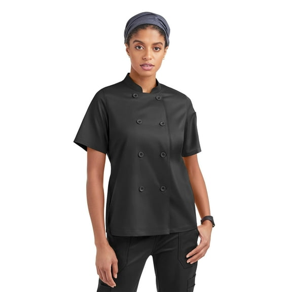 CHEF 360 Women's 1-Pocket Stretch Chef Coat (Ruby, M)