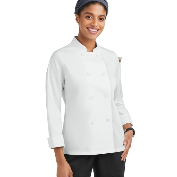 CHEF 360 Women's 1-Pocket Stretch Chef Coat (White, M)