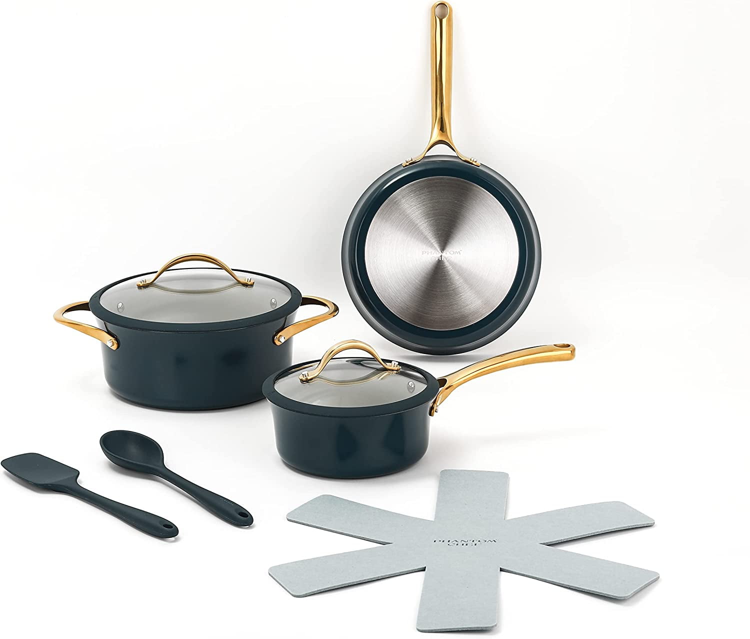 CHEF 8 Piece Luxe Cookware Set NonStick Ceramic Coating Oven