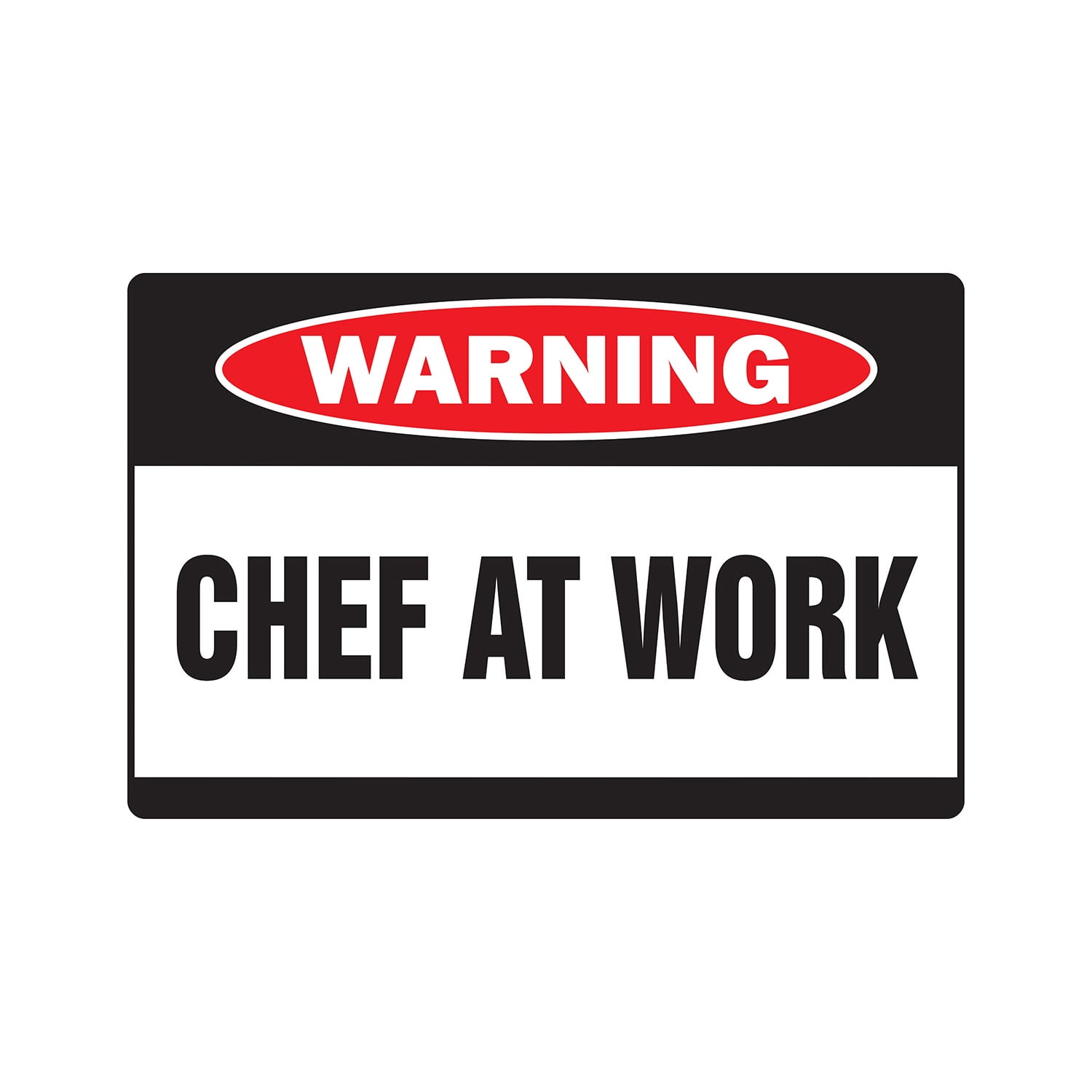 CHEF AT WORK Warning Sign restaurant cook signs sous executive short ...
