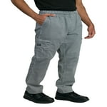 Chef Code Chef Cargo Pants with Elastic Waist with Drawstring and Zipper Cargo Pockets (X-Large, Houndstooth)