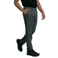 thumbnail image 1 of Chef Code Modern Slim Fit Chef Pants with Zipper Cargo Pockets, Elastic Waist, Charcoal, 2XL, 1 of 5