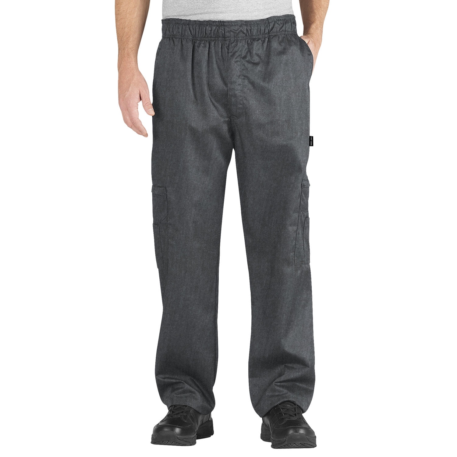 CHEF CODE Cargo Chef Pants, Elastic Waist with Drawstring, Charcoal, S