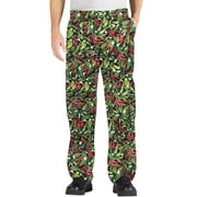 CHEF CODE Cargo Chef Pants, Elastic Waist with Drawstring, Chili Pepper, S