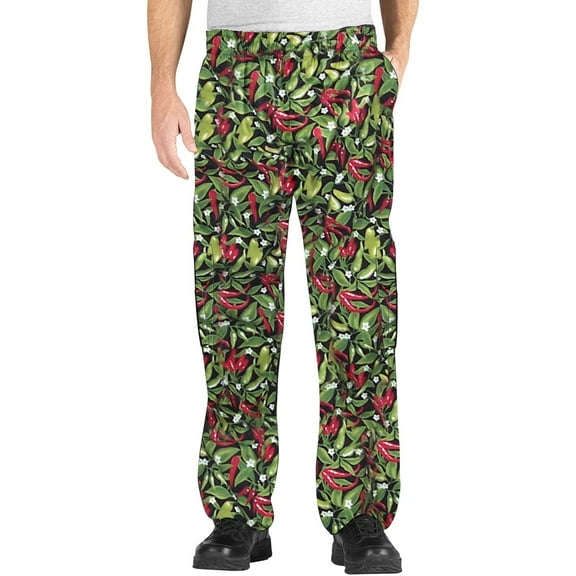 CHEF CODE Cargo Chef Pants, Elastic Waist with Drawstring, Chili Pepper, S