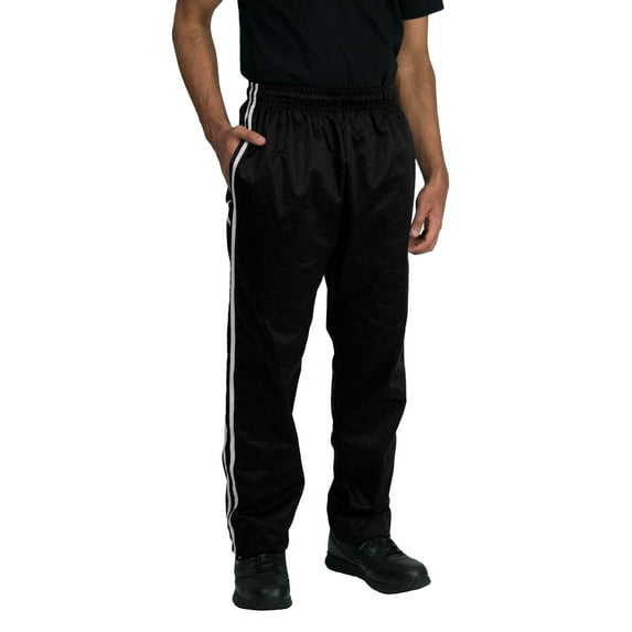 Chef Code Classic Baggy Chef Pants with Elastic Waist and Drawstring, Black, XS