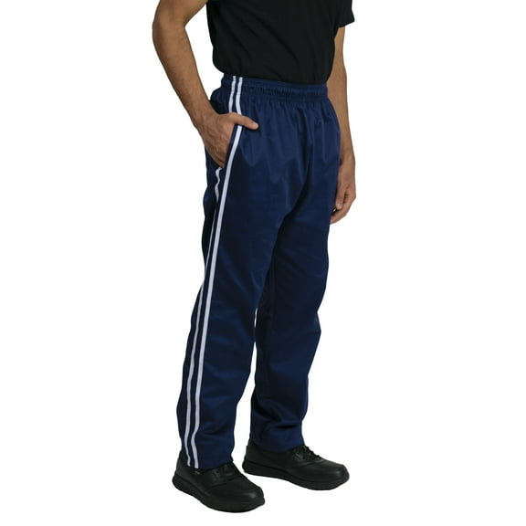Chef Code Classic Baggy Chef Pants with Elastic Waist and Drawstring, Navy, XL