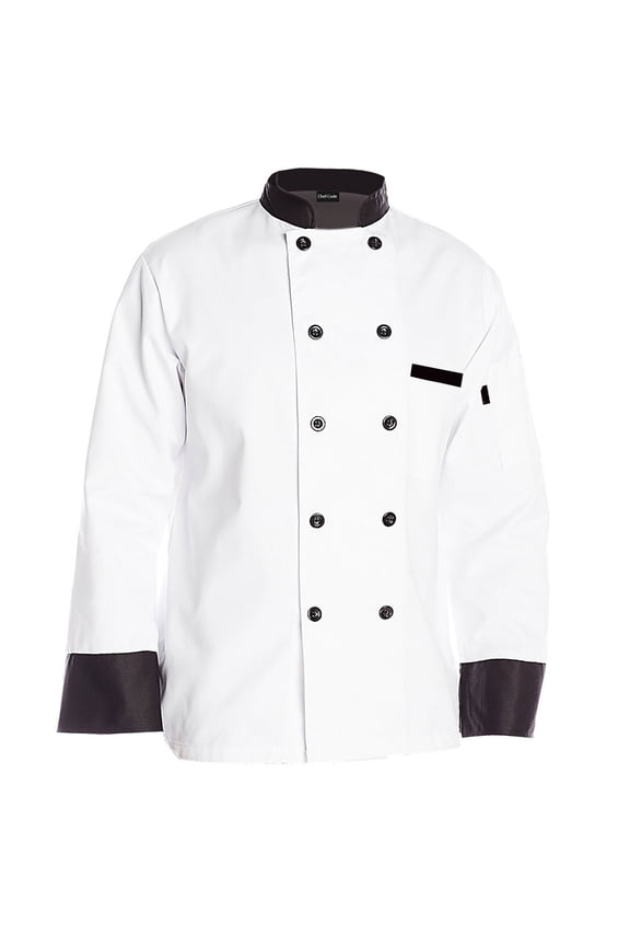 Executive Chef Coat with Black Trim Unisex