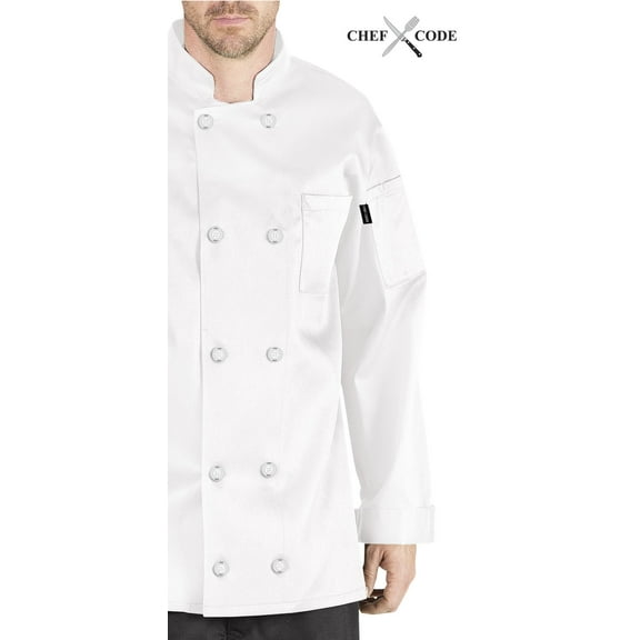 CHEF CODE Giovanni Classic Chef Coat 100% Cotton Unisex CC119
