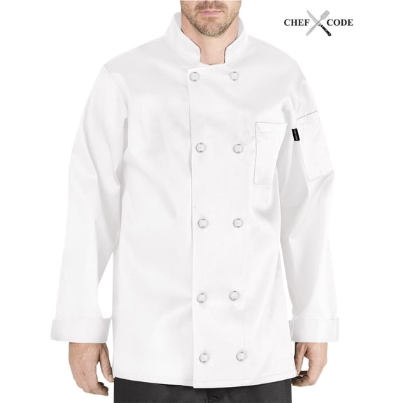 CHEF CODE Giovanni Classic Chef Coat 100% Cotton Unisex, White, 5XL