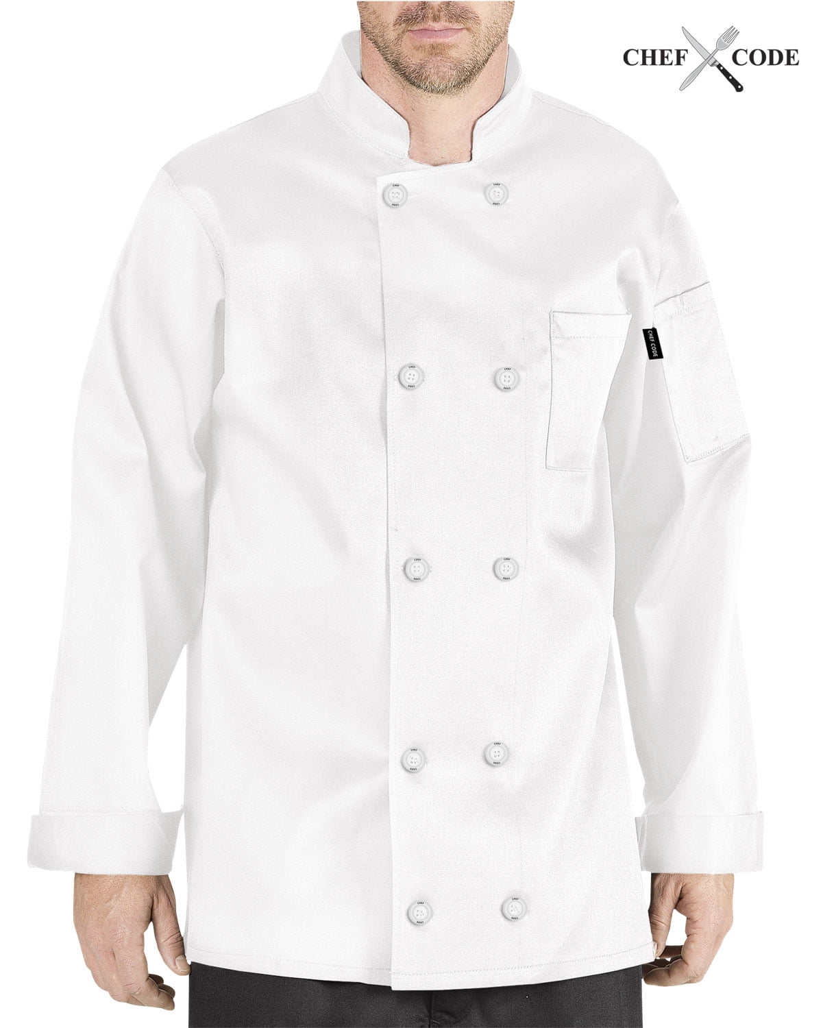 Chef Code Chef Jackets CHEF CODE Giovanni Classic Chef Coat 100% Cotton Unisex, White, XS ...