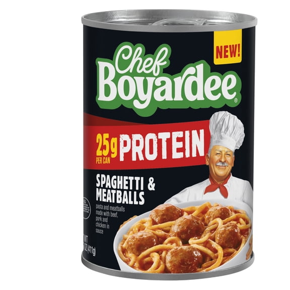 Chef Boyardee Protein Spaghetti & Meatballs, 14.5 oz Can