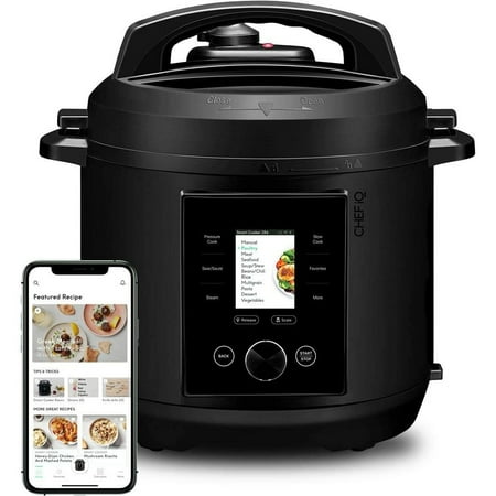 CHEF iQ - 6qt Multi-Function Smart Pressure Cooker W/ Built-in Scale & Auto Steam Release - Black