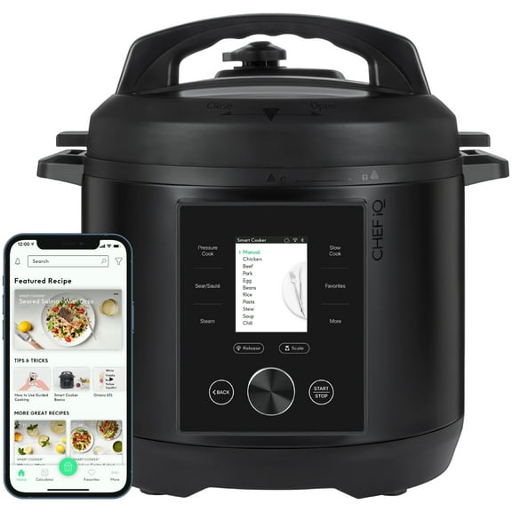 CHEF iQ Multi-Function Smart Cooker w/ 10 Functions and Built-in Scale - Black