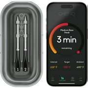 CHEF iQ Sense Smart Wireless Ultra-Thin Meat Thermometer, Unlimited Range, Bluetooth & Wifi, 2 Probe Set with Smart Hub