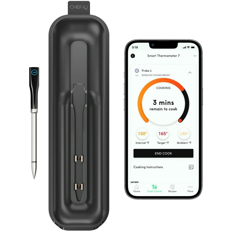 CHEF iQ Smart Wireless Digital Cooking Thermometer, Bluetooth