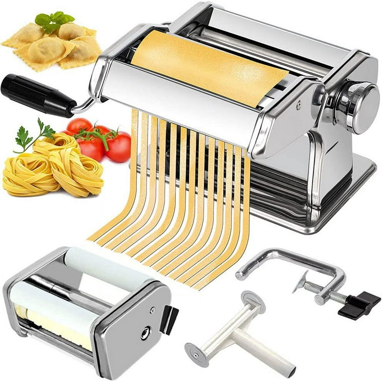 Pasta Maker Machine by Imperia- Deluxe Set w 2 Attachments, Star Ravioli  Mold and Rolling Pin