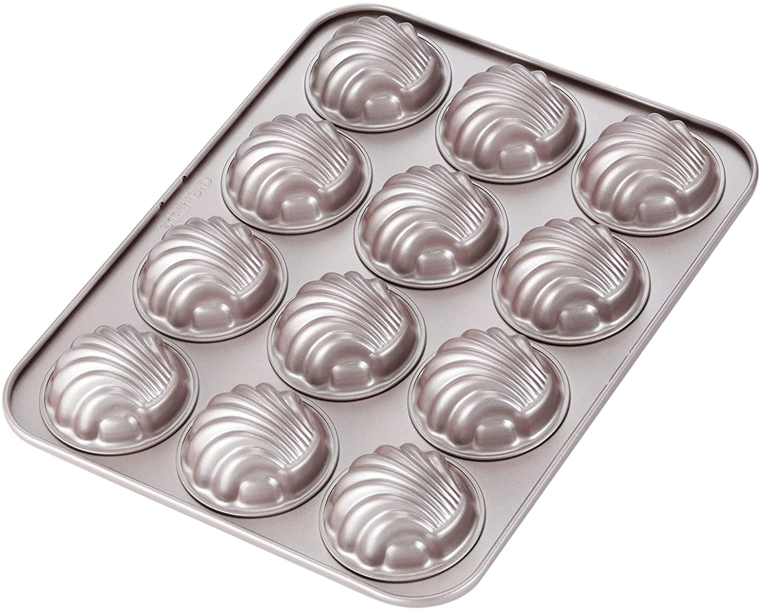 CHEFMADE Madeleine Mold Cake Pan, 12Cavity NonStick Spherical Shell
