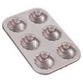 thumbnail image 1 of CHEFMADE Madeleine Mold Cake Pan, 6-Cavity Non-Stick Spherical Shell Madeline Bakeware, Oven & Dishwasher Safe (Champagne Gold), 1 of 10