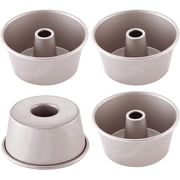 CHEFMADE Mini Angel Food Pan Set, 3.5-inch 4Pcs Non-Stick Chiffon Tube Pan for Oven and Instant Pot Baking, Dishwasher Safe Champagne Gold