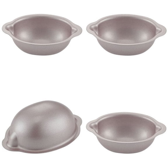 CHEFMADE Mini Cake Pan Set, 3.5-inch 4Pcs Non-Stick Lemon-Shaped Cake Bakeware for Oven and Instant Pot Baking (Champagne Gold)