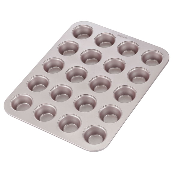 CHEFMADE Mini Muffin Pan, 20-Cavity Non-Stick Tiny Cupcake Pan, Oven & Dishwasher Safe, Bakeware for Oven Baking (Champagne Gold)