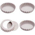 thumbnail image 1 of CHEFMADE Mini Tart Pan Set, 4-inch 4Pcs with Removable Loose Bottom Non-Stick Round Quiche Bakeware for Oven and Instant Pot Baking (Champagne Gold), 1 of 9