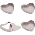 thumbnail image 1 of CHEFMADE Mini Tart Pan Set, 4-inch 4Pcs Heart-Shaped Carbon Steel Quiche Bakeware (Champagne Gold), 1 of 8