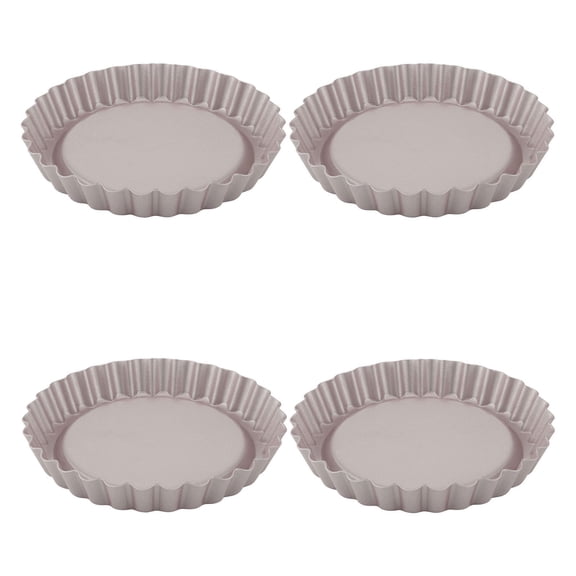 CHEFMADE Mini Tart Pan Set, Non-Stick 4 Inch 4Pcs Quiche Bakeware for Oven and Instant Pot Baking (Champagne Gold)