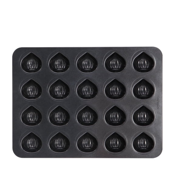 CHEFMADE Muffin Cake Pan, 20-Cavity Non-Stick Carbon Steel Chestnut-Shaped Bakeware for Oven Baking(Black)