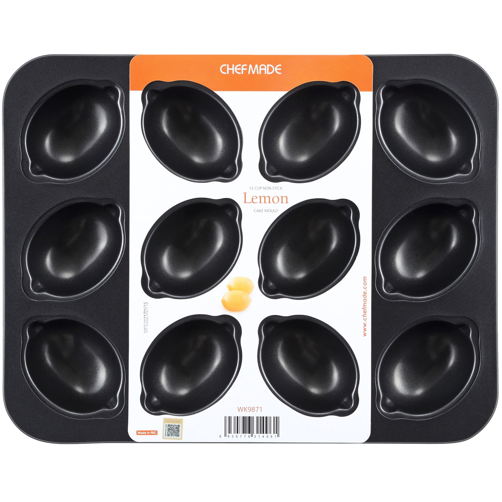 12-Cavity Non-Stick Muffin Pan - Carbon Steel, Silicone Coated, For Cupcakes & Baking