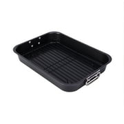 CHEFMADE Roasting Pan, 15-inch Non-Stick Turkey Roaster Lasagna Pan with Rack-Rectangular Deep Dish Chicken Roaster Pan 15.5 x 11.2 x 2.3Black