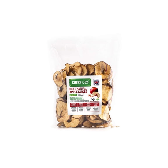 CHEFS & CO Dried Apple Slices 250g | 100% Natural Whole Dried Fruit | Dried & Unpeeled Healthy Sweet Snack | Seeds Removed | No preservatives | No Added Sugar (CRUNCHY, 250 g (Pack of 1))