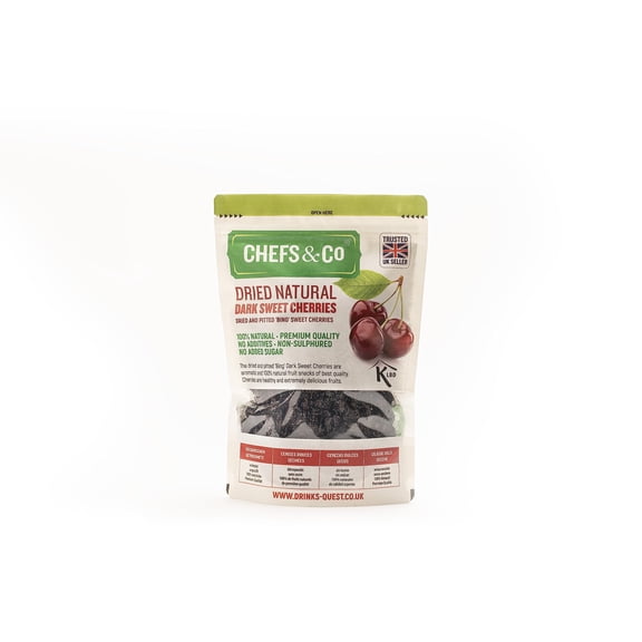 CHEFS & CO Dried Dark Sweet Cherries, Pitted, 100% Natural, No Added Sugar (NATURAL, 750 g (Pack of 1))
