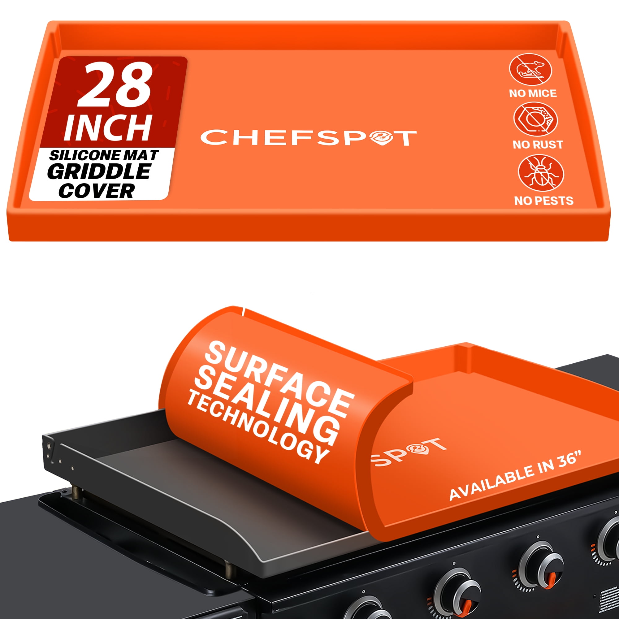 Walmart Deals of CHEFSPOT Griddle Mat Cover for Blackstone Griddle - Silicone - Full Grill Cover Protector - 28 inch