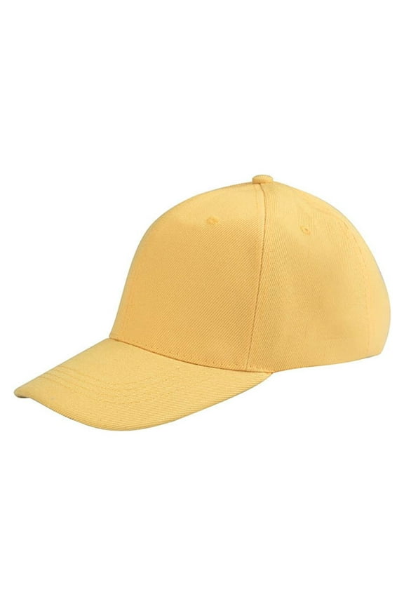 Baseball Caps for Men Hat Cotton Light Board Solid Color Cap Outdoor Sun Solid Color Hats Yellow