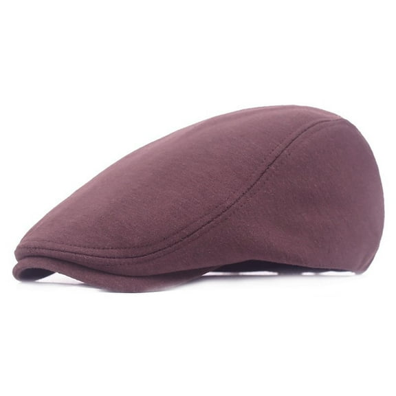 CHEGUTA Beret Hats for Women 1 Pieces Newsboy Men's Hat Cotton Soft Stretch Fit Men Cap Cabbie Driving Solid Color Hats Coffee