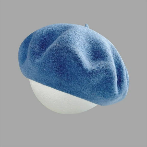CHEGUTA Beret Hats for Women Wool Hat French Cap Winter Artist Painter Solid Color Casual Classic Solid Color Hats Blue