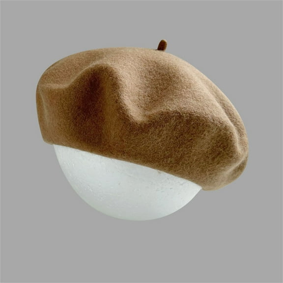 CHEGUTA Beret Hats for Women Wool Hat French Cap Winter Artist Painter Solid Color Casual Classic Solid Color Hats Coffee