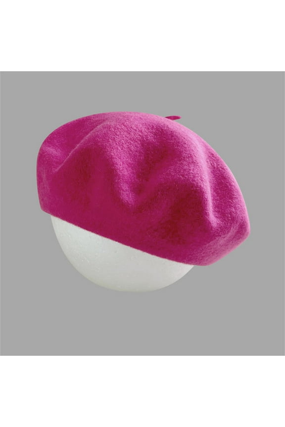 Beret Hats for Women Wool Hat French Cap Winter Artist Painter Solid Color Casual Classic Solid Color Hats Hot Pink
